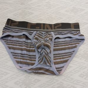 C-in2 lowrise briefs in grey and purple stripe size s